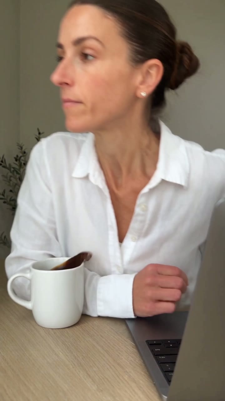 AI-generated creator reacting to a coffee spill
